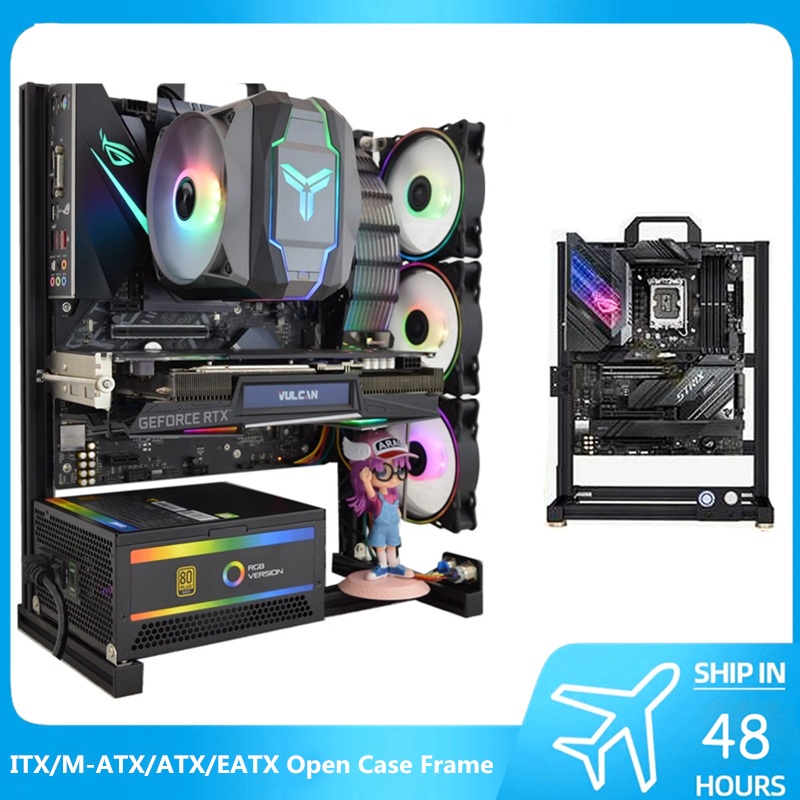 Pc Gaming Center - Mod atx-PC用オープンケース,アルミニウム,創造的でクリエイティブなアセンブリ,ゲーマーシャーシ