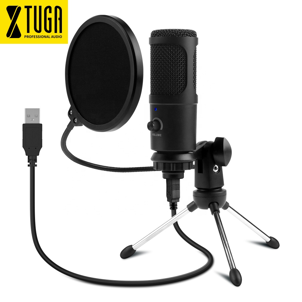 Gaming Microphone - XTUGA K30 プロ仕様 有線スタジオ録音カラオケ三脚スタンド デスクトップライブ配信USBゲーミングマイク コンデンサーマイク