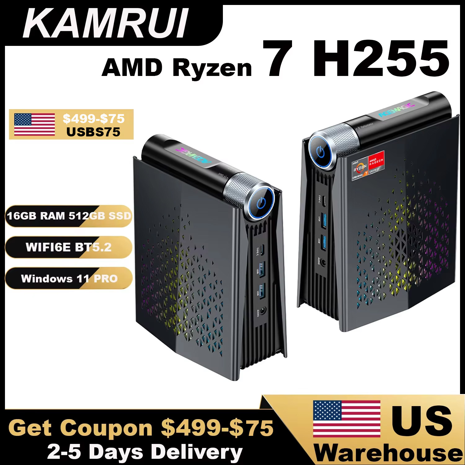 Pc Gaming Amd Ryzen 7 - KAMRUIゲーミングミニPC Ryzen 7 H255 16GB LPDDR5
