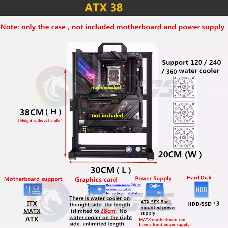 Mod atx-PC用オープンケース,アルミニウム,創造的で - Pc Gaming Center のレビューと価格