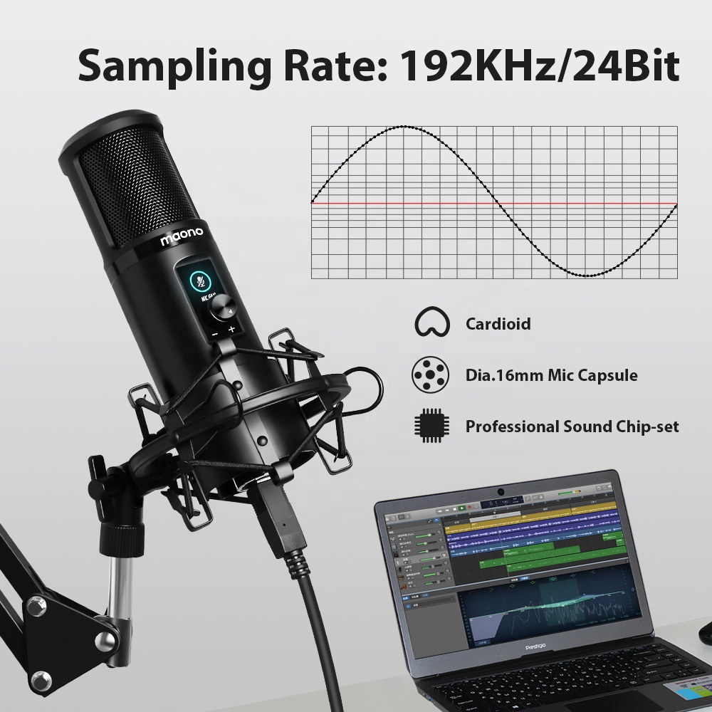 MAONO プロフェッショナルUSBマイク スタジオマイク  - Gaming Microphone のレビューと価格
