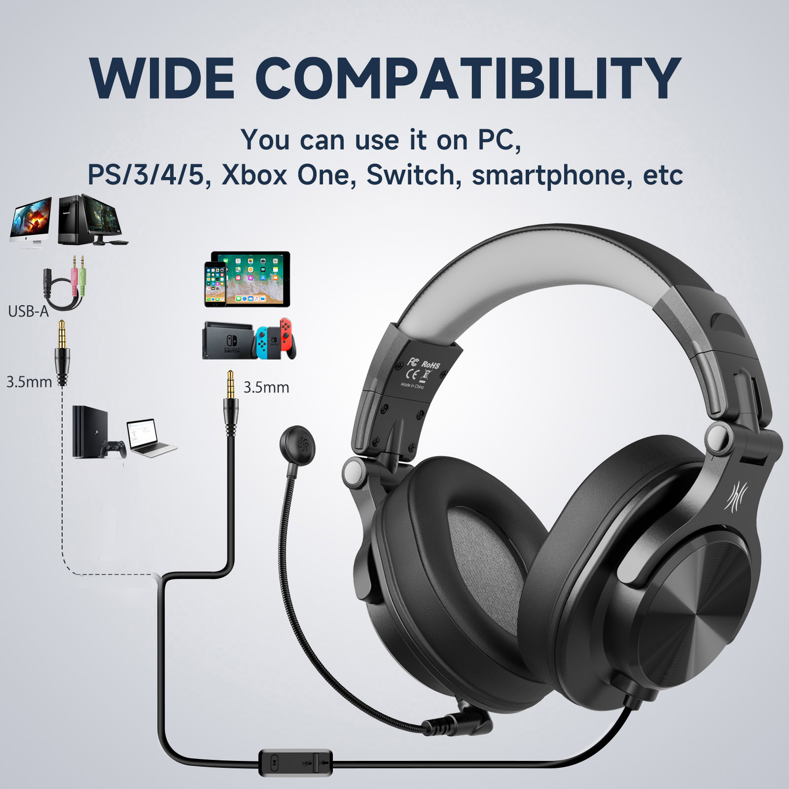 コンピュータゲーム用ヘッドセット,取り外し可能なマイク,有線 - Pc Gaming Center のレビューと価格