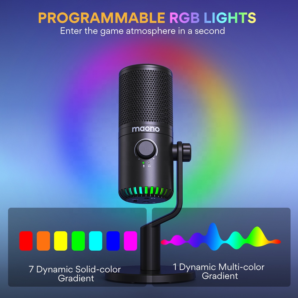 MAONO PC プログラム可能な RGB ゲーミングマイク - Gaming Microphone のレビューと価格