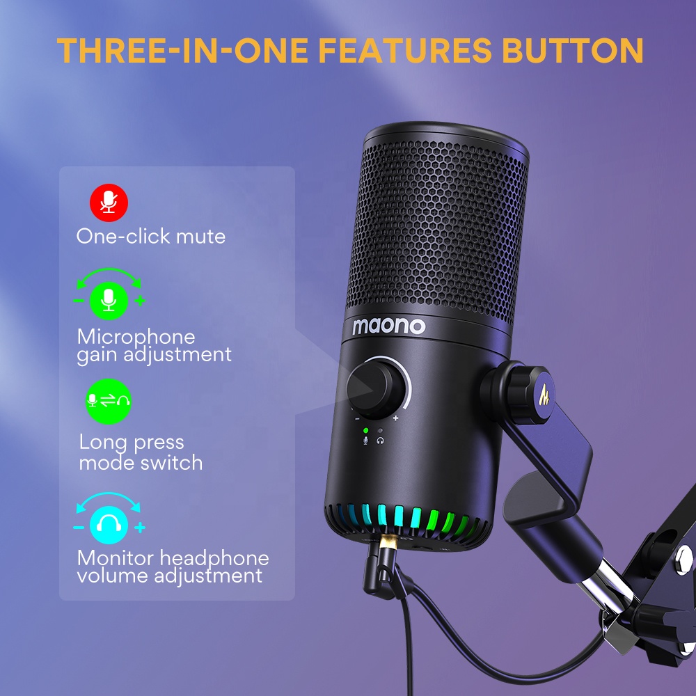 MAONO PC プログラム可能な RGB ゲーミングマイク - Gaming Microphone のレビューと価格