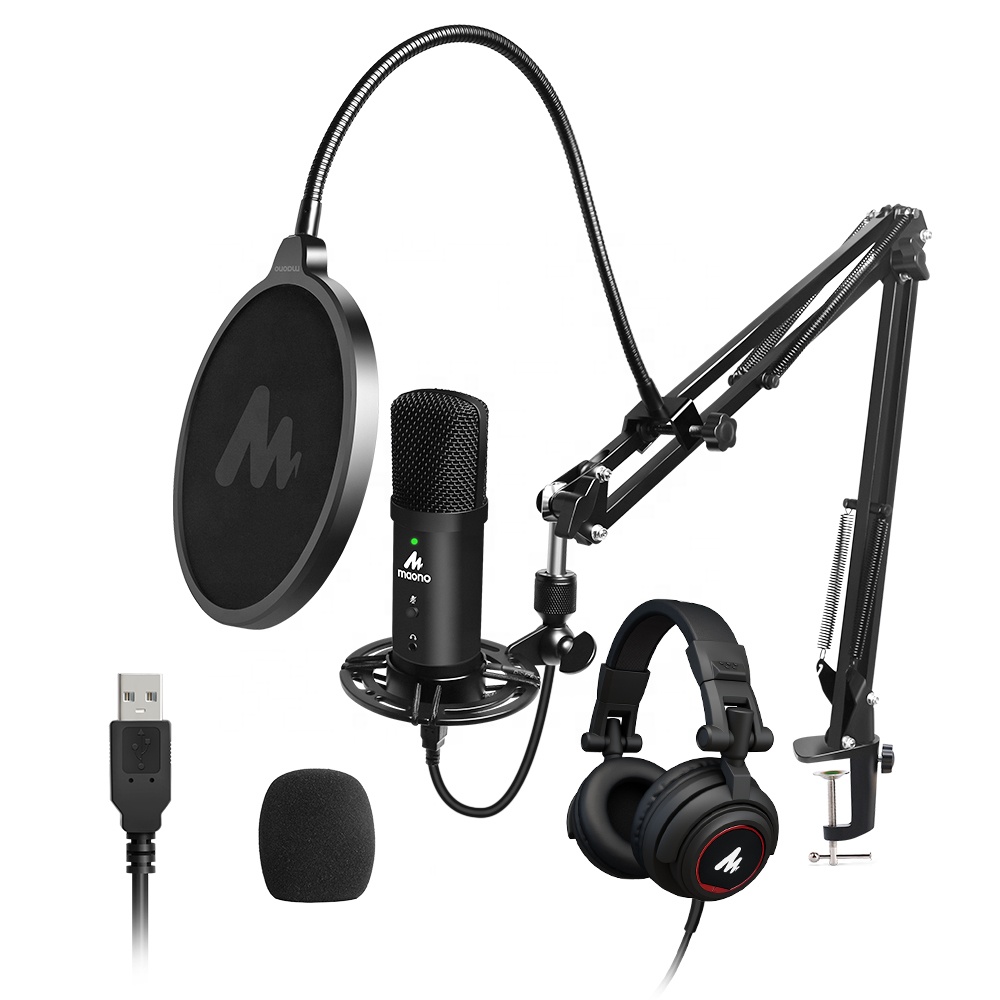 MAONOスタジオUSBマイク、リアルタイムモニターヘッドホ - Gaming Microphone のレビューと価格