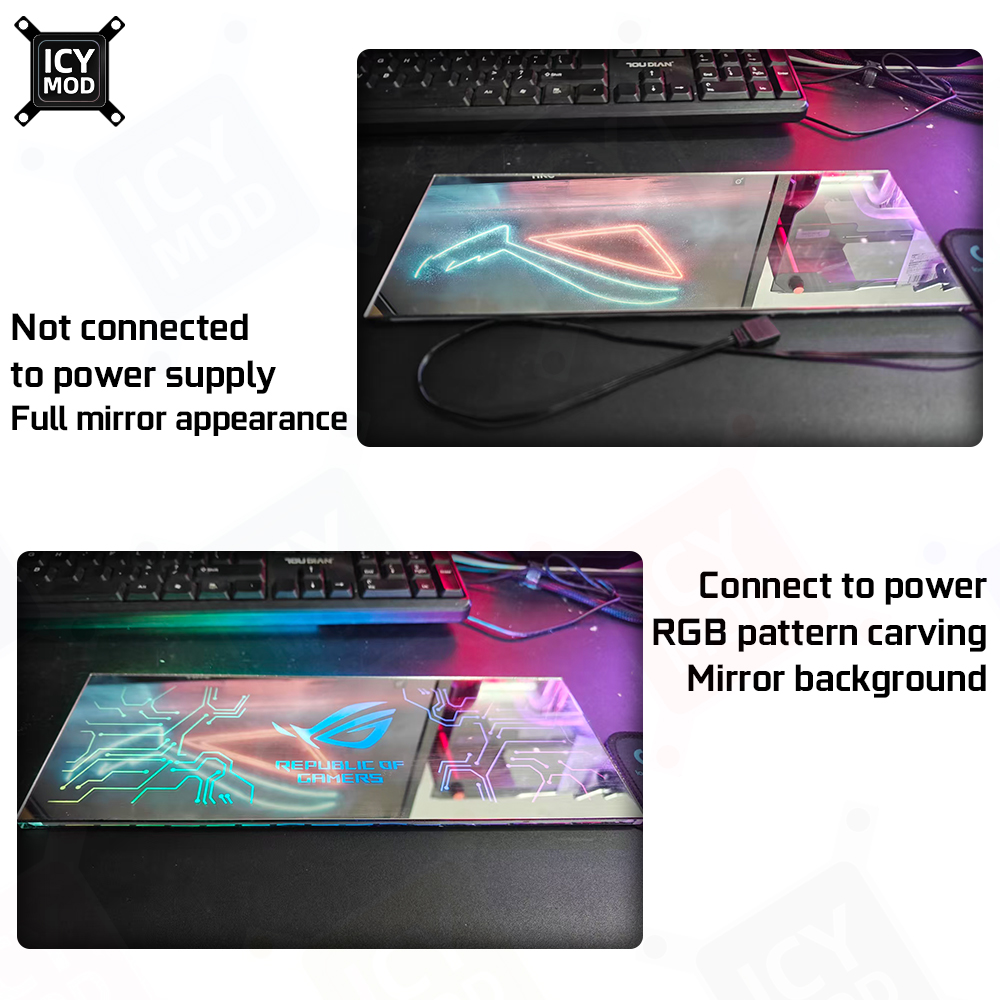 ICY MOD ミラー RGB 照明パネルカスタマイズテーマ - Pc Gaming Center のレビューと価格