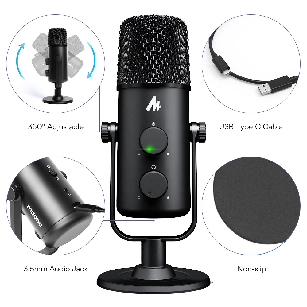 MAONO USB Type-C接続 PCスタジオコンデンサ - Gaming Microphone のレビューと価格