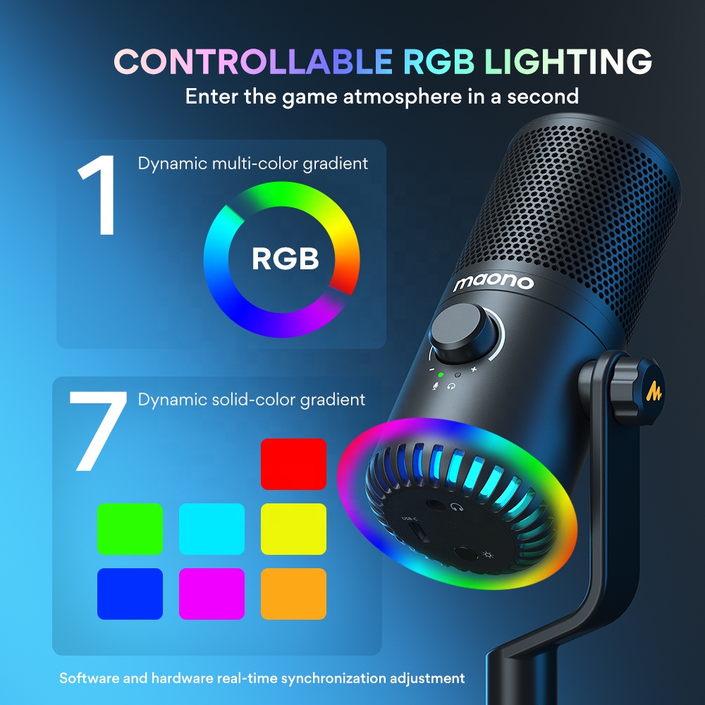 Maono DM30 プログラム可能なRGBゲーミングマイク - Gaming Microphone のレビューと価格
