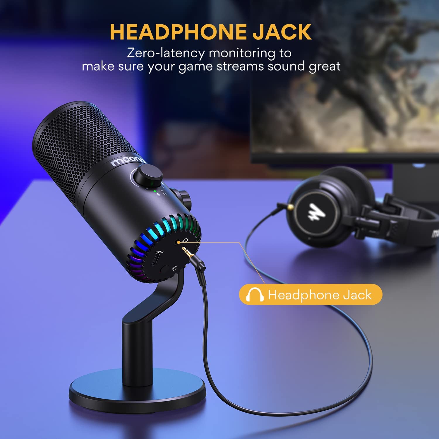 Maono DM30 ゲーミングマイク RGBライト付き U - Gaming Microphone のレビューと価格