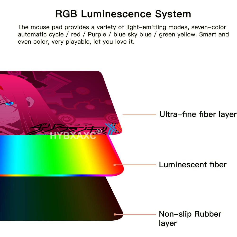 RGB LED かわいいゼロツーガールマウスパッド新しい大型 - Rgb Mousepad のレビューと価格
