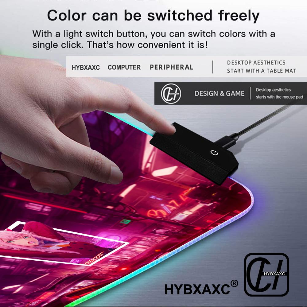 RGB LED かわいいゼロツーガールマウスパッド新しい大型 - Rgb Mousepad のレビューと価格