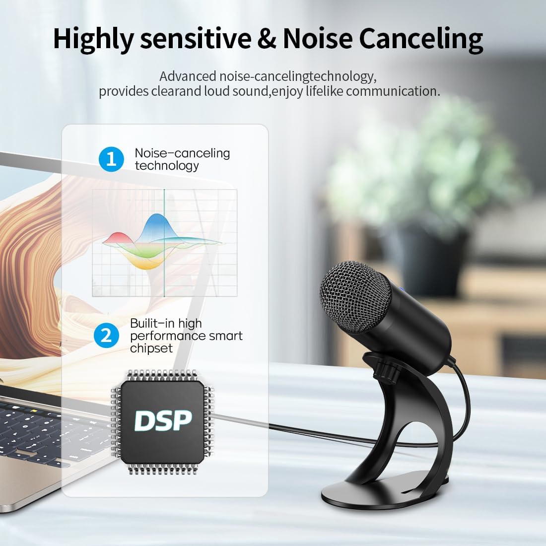プロ仕様USBコンデンサーマイク、会議用マイク、デスクトップ - Gaming Microphone のレビューと価格