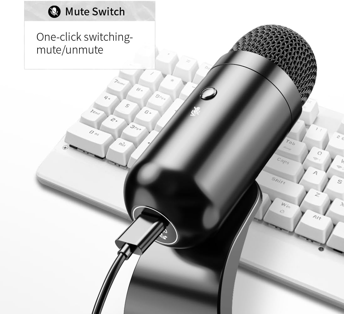 プロ仕様USBコンデンサーマイク、会議用マイク、デスクトップ - Gaming Microphone のレビューと価格